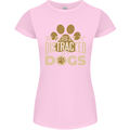 Easily Distracted By Dogs Funny ADHD Womens Petite Cut T-Shirt Light Pink