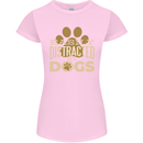 Easily Distracted By Dogs Funny ADHD Womens Petite Cut T-Shirt Light Pink