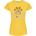 Easily Distracted By Dogs Funny ADHD Womens Petite Cut T-Shirt Yellow