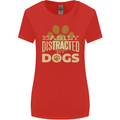 Easily Distracted By Dogs Funny ADHD Womens Wider Cut T-Shirt Red