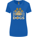 Easily Distracted By Dogs Funny ADHD Womens Wider Cut T-Shirt Royal Blue