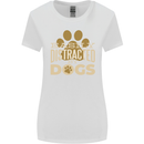 Easily Distracted By Dogs Funny ADHD Womens Wider Cut T-Shirt White