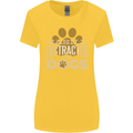 Easily Distracted By Dogs Funny ADHD Womens Wider Cut T-Shirt Yellow