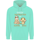 Easily Distracted Dogs & Sloths Funny ADHD Childrens Kids Hoodie Peppermint