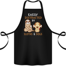 Easily Distracted Dogs & Sloths Funny ADHD Cotton Apron 100% Organic Black