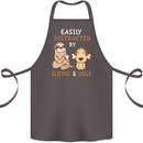 Easily Distracted Dogs & Sloths Funny ADHD Cotton Apron 100% Organic Dark Grey