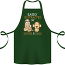 Easily Distracted Dogs & Sloths Funny ADHD Cotton Apron 100% Organic Forest Green