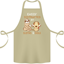 Easily Distracted Dogs & Sloths Funny ADHD Cotton Apron 100% Organic Khaki