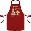 Easily Distracted Dogs & Sloths Funny ADHD Cotton Apron 100% Organic Maroon