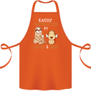 Easily Distracted Dogs & Sloths Funny ADHD Cotton Apron 100% Organic Orange