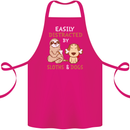 Easily Distracted Dogs & Sloths Funny ADHD Cotton Apron 100% Organic Pink