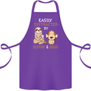 Easily Distracted Dogs & Sloths Funny ADHD Cotton Apron 100% Organic Purple
