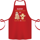 Easily Distracted Dogs & Sloths Funny ADHD Cotton Apron 100% Organic Red