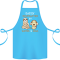 Easily Distracted Dogs & Sloths Funny ADHD Cotton Apron 100% Organic Turquoise