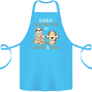 Easily Distracted Dogs & Sloths Funny ADHD Cotton Apron 100% Organic Turquoise