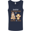 Easily Distracted Dogs & Sloths Funny ADHD Mens Vest Tank Top Navy Blue