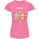 Easily Distracted Dogs & Sloths Funny ADHD Womens Petite Cut T-Shirt Azalea