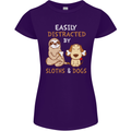 Easily Distracted Dogs & Sloths Funny ADHD Womens Petite Cut T-Shirt Purple