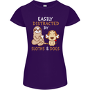 Easily Distracted Dogs & Sloths Funny ADHD Womens Petite Cut T-Shirt Purple