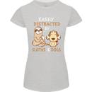Easily Distracted Dogs & Sloths Funny ADHD Womens Petite Cut T-Shirt Sports Grey