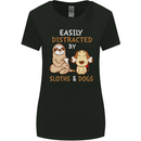 Easily Distracted Dogs & Sloths Funny ADHD Womens Wider Cut T-Shirt Black