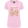 Easily Distracted Dogs & Sloths Funny ADHD Womens Wider Cut T-Shirt Light Pink