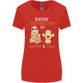 Easily Distracted Dogs & Sloths Funny ADHD Womens Wider Cut T-Shirt Red