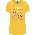 Easily Distracted Dogs & Sloths Funny ADHD Womens Wider Cut T-Shirt Yellow