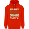 Easily Distracted Farmers Farming Childrens Kids Hoodie Bright Red