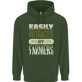 Easily Distracted Farmers Farming Childrens Kids Hoodie Forest Green