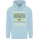 Easily Distracted Farmers Farming Childrens Kids Hoodie Light Blue
