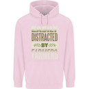 Easily Distracted Farmers Farming Childrens Kids Hoodie Light Pink