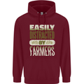 Easily Distracted Farmers Farming Childrens Kids Hoodie Maroon