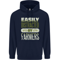 Easily Distracted Farmers Farming Childrens Kids Hoodie Navy Blue