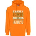 Easily Distracted Farmers Farming Childrens Kids Hoodie Orange