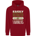 Easily Distracted Farmers Farming Childrens Kids Hoodie Red