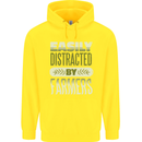 Easily Distracted Farmers Farming Childrens Kids Hoodie Yellow
