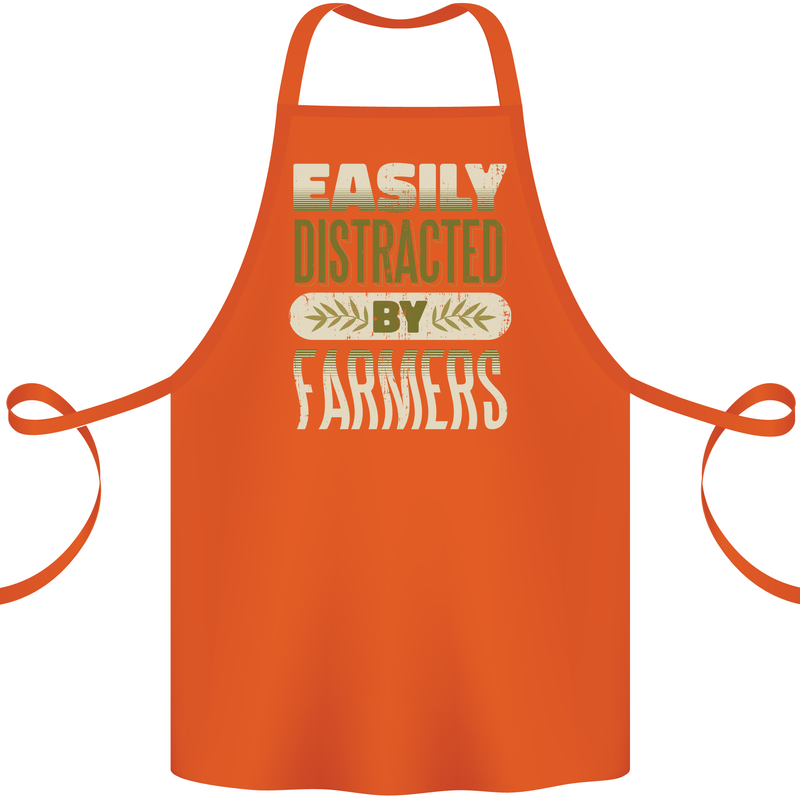 Easily Distracted Farmers Farming Cotton Apron 100% Organic Orange