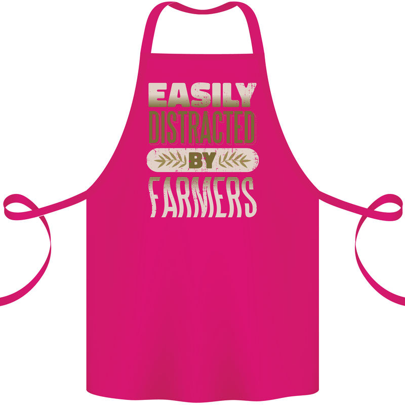 Easily Distracted Farmers Farming Cotton Apron 100% Organic Pink
