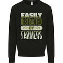 Easily Distracted Farmers Farming Kids Sweatshirt Jumper Black
