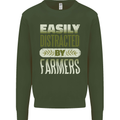 Easily Distracted Farmers Farming Kids Sweatshirt Jumper Forest Green