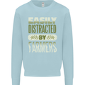 Easily Distracted Farmers Farming Kids Sweatshirt Jumper Light Blue
