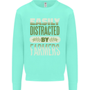 Easily Distracted Farmers Farming Kids Sweatshirt Jumper Peppermint