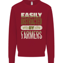 Easily Distracted Farmers Farming Kids Sweatshirt Jumper Red