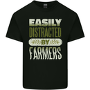 Easily Distracted Farmers Farming Kids T-Shirt Childrens Black