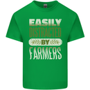Easily Distracted Farmers Farming Kids T-Shirt Childrens Irish Green