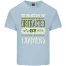 Easily Distracted Farmers Farming Kids T-Shirt Childrens Light Blue