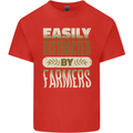 Easily Distracted Farmers Farming Kids T-Shirt Childrens Red