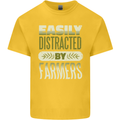 Easily Distracted Farmers Farming Kids T-Shirt Childrens Yellow