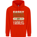 Easily Distracted Farmers Farming Mens 80% Cotton Hoodie Bright Red